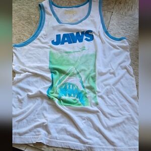 Jaws Small Tank Top - White and Blue